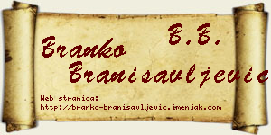 Branko Branisavljević vizit kartica
